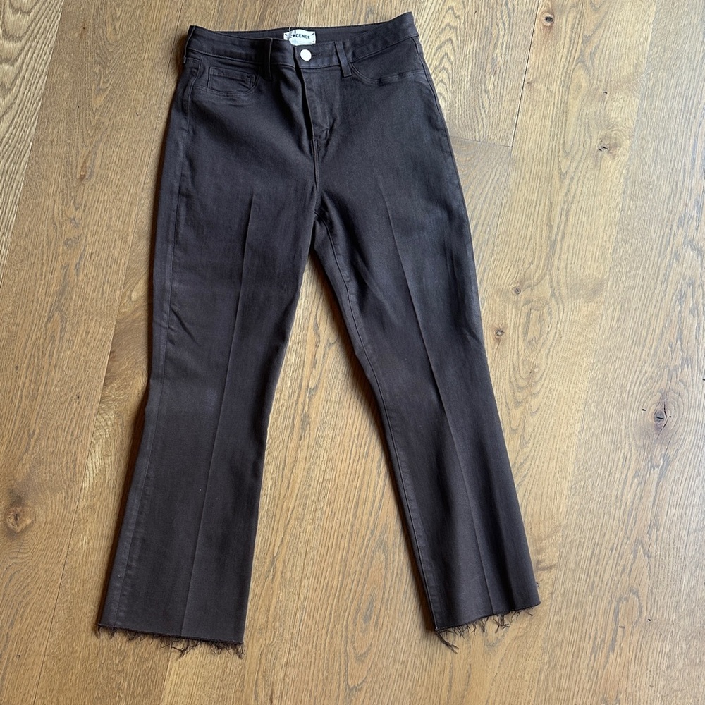 L'AGENCE Kendra Chocolate Brown cropped Size 28 Ankle Jeans Excellent new